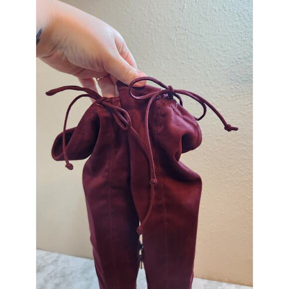Just Fabulous Adina Women's Burgundy Over The Knee Heeled Boot Size‎ 6.5 - Picture 5 of 10
